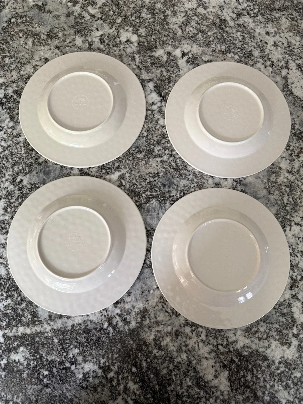 Pier 1 Melamine Set of 4 Neutral Beige Taupe Salad Plates. EUC